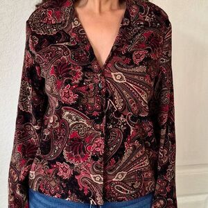 Vtg. Briggs New York Paisley Print, button Down Shacket